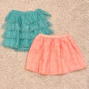 Girl’s Mini Skirt Set - Teal and Coral